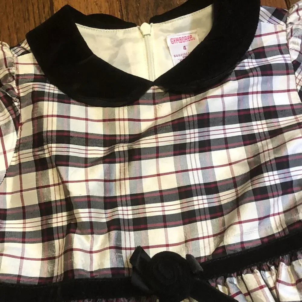 Gymboree Black And Red Plaid Dress size 4